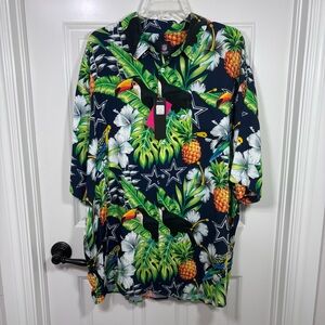 NWT NFL Team Apparel Dallas Cowboys Tropical Print Hawaiian Shirt Men’s 3XL